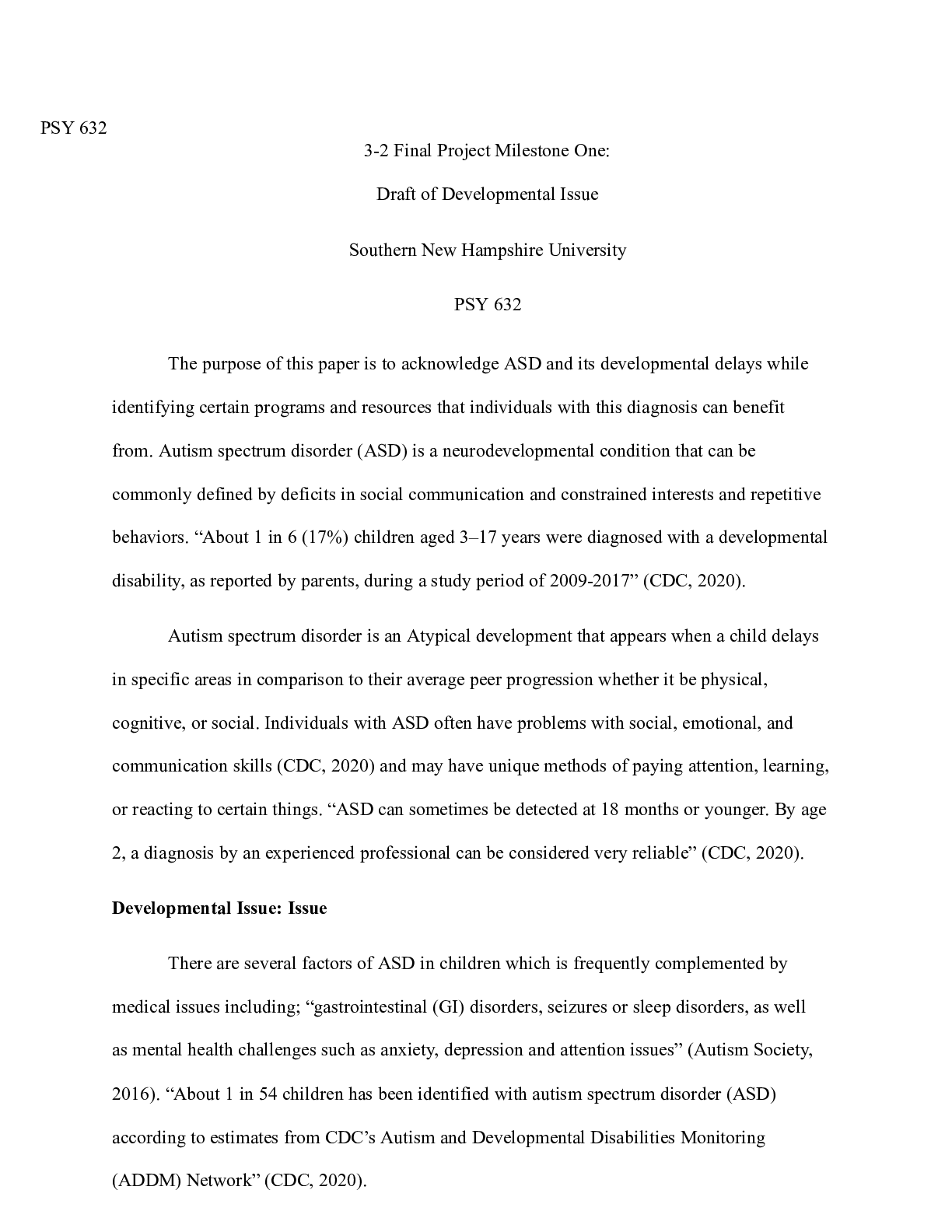 Preview image for MILESTONE ONE  revised LC 4237 |    PSY 632  3-2 Final Project Milestone One: Draft of